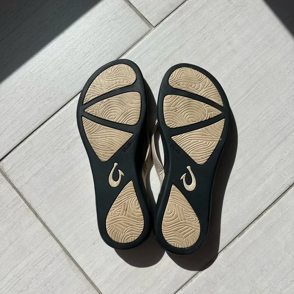 OluKai Women's Black and Gold Flip Flops - Picture 6 of 7